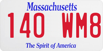 MA license plate 140WM8