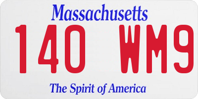 MA license plate 140WM9