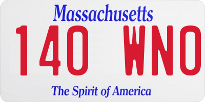 MA license plate 140WN0