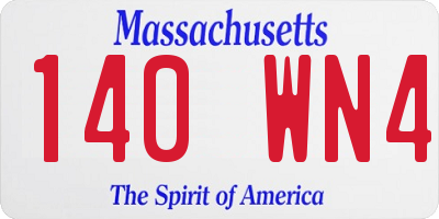 MA license plate 140WN4