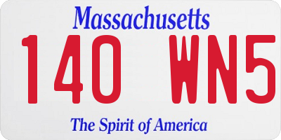 MA license plate 140WN5
