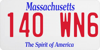 MA license plate 140WN6