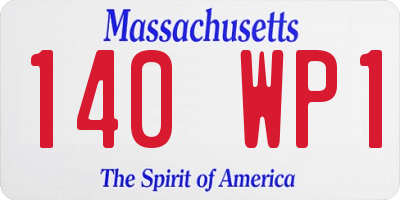 MA license plate 140WP1