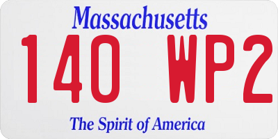 MA license plate 140WP2