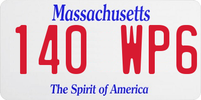 MA license plate 140WP6