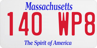 MA license plate 140WP8