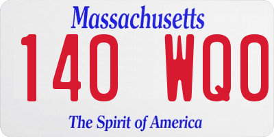 MA license plate 140WQ0