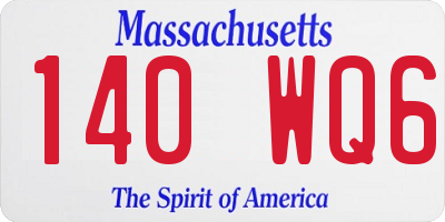 MA license plate 140WQ6