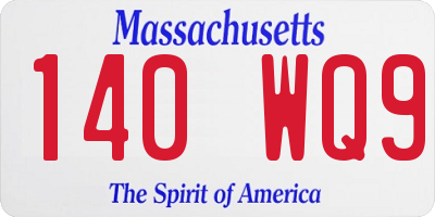 MA license plate 140WQ9