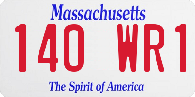 MA license plate 140WR1