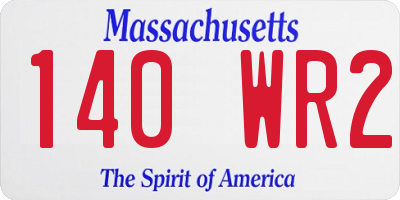 MA license plate 140WR2