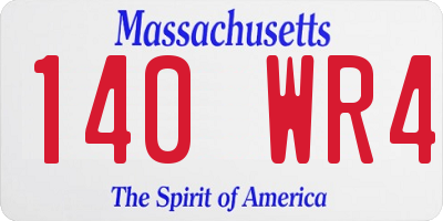 MA license plate 140WR4