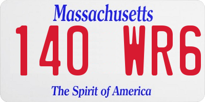 MA license plate 140WR6