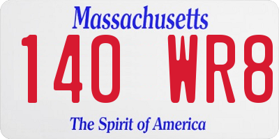MA license plate 140WR8
