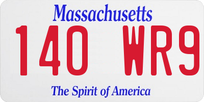 MA license plate 140WR9