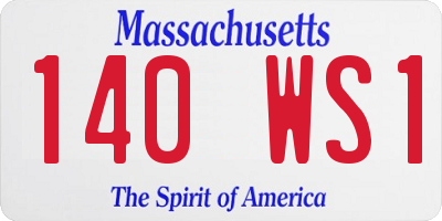MA license plate 140WS1
