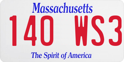 MA license plate 140WS3
