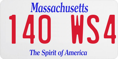MA license plate 140WS4