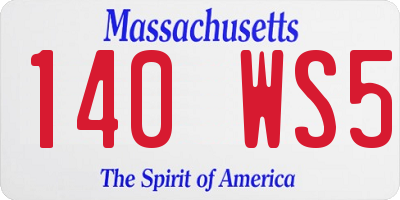 MA license plate 140WS5