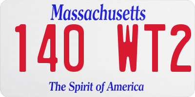 MA license plate 140WT2