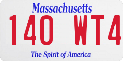 MA license plate 140WT4
