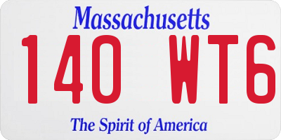 MA license plate 140WT6