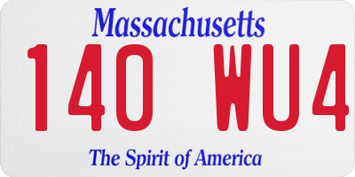MA license plate 140WU4