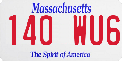 MA license plate 140WU6