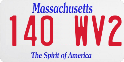 MA license plate 140WV2