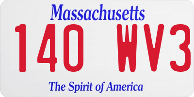 MA license plate 140WV3