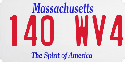 MA license plate 140WV4