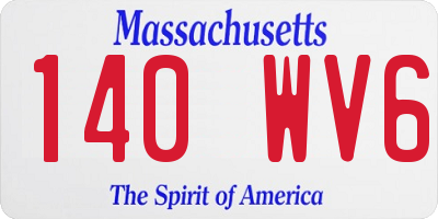 MA license plate 140WV6