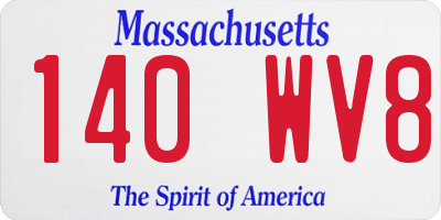 MA license plate 140WV8