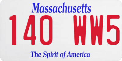MA license plate 140WW5