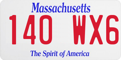 MA license plate 140WX6