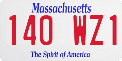 MA license plate 140WZ1
