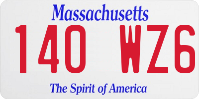 MA license plate 140WZ6