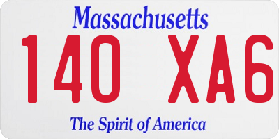 MA license plate 140XA6