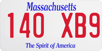 MA license plate 140XB9