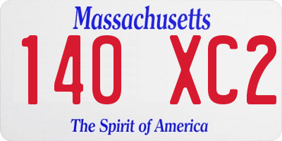 MA license plate 140XC2