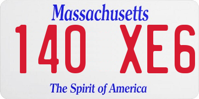 MA license plate 140XE6