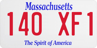MA license plate 140XF1