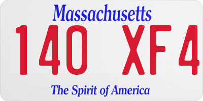 MA license plate 140XF4