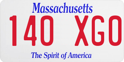 MA license plate 140XG0