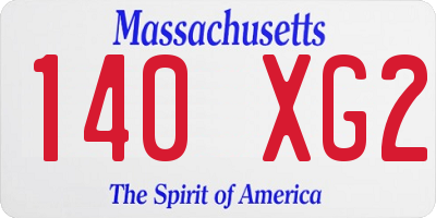 MA license plate 140XG2