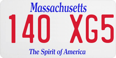 MA license plate 140XG5