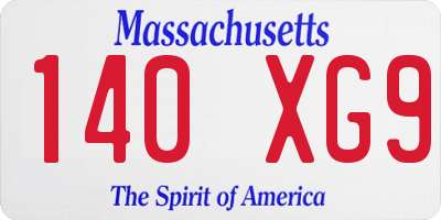 MA license plate 140XG9
