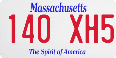 MA license plate 140XH5