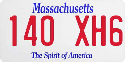MA license plate 140XH6