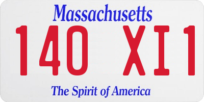 MA license plate 140XI1